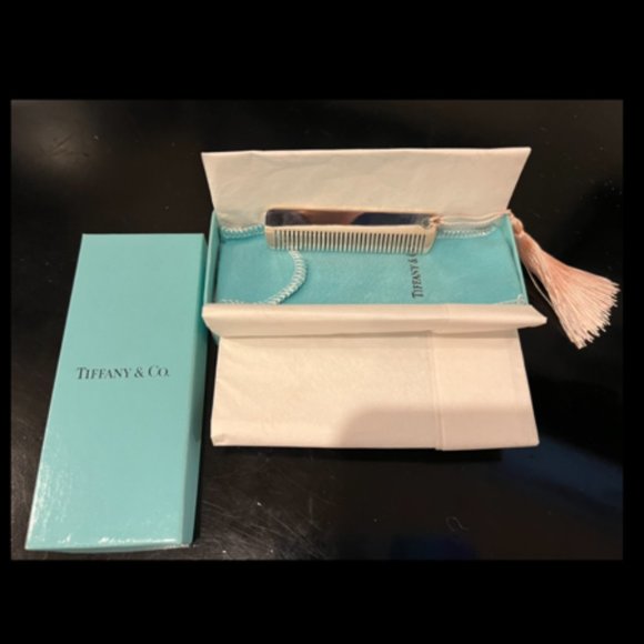 Tiffany & Co. 1837 Baby Comb Sterling Silver w/ Pink Tassel pouch & box included - Picture 1 of 5
